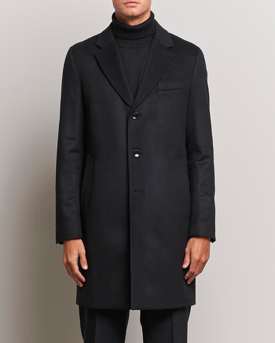 Herre | BOSS BLACK | BOSS BLACK | Hyde Wool/Cashmere Coat Black