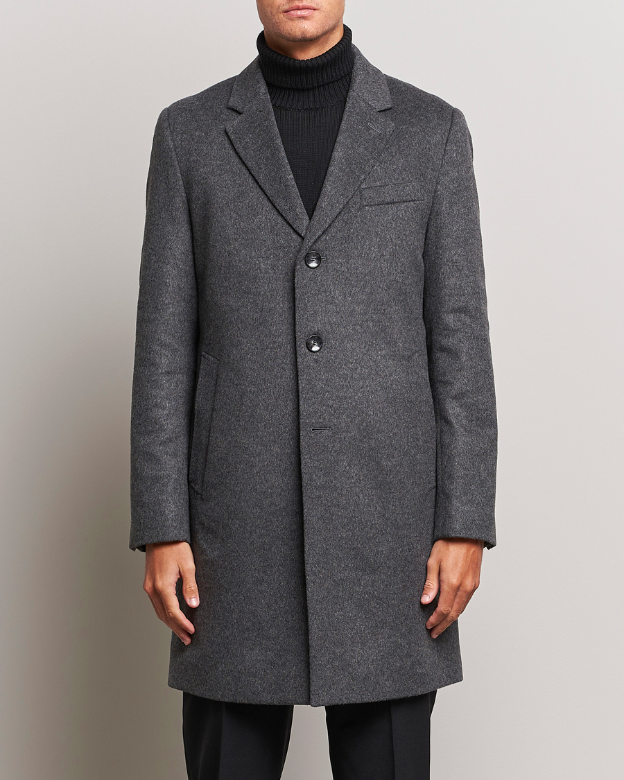 Herre | 50% salg | BOSS BLACK | Hyde Wool/Cashmere Coat Medium Grey