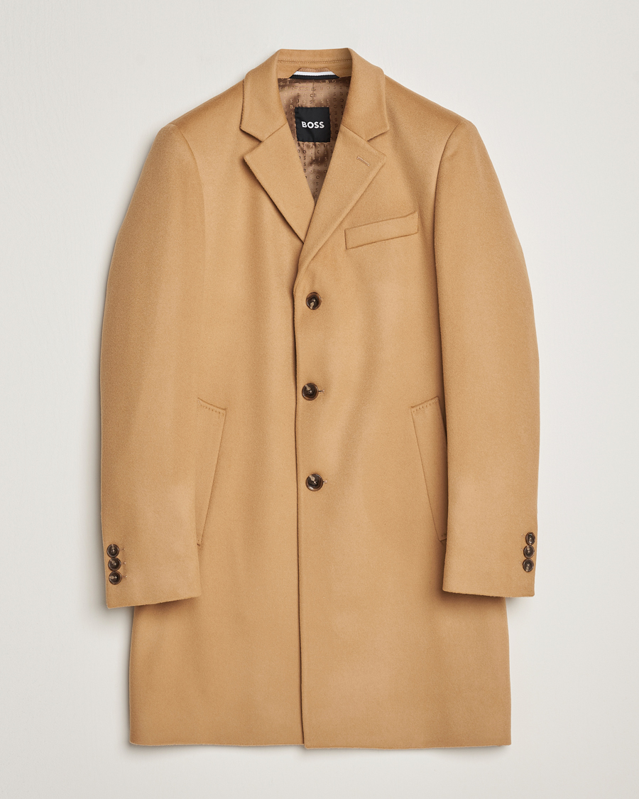 Herre | BOSS | BOSS BLACK | Hyde Wool/Cashmere Coat Medium Beige