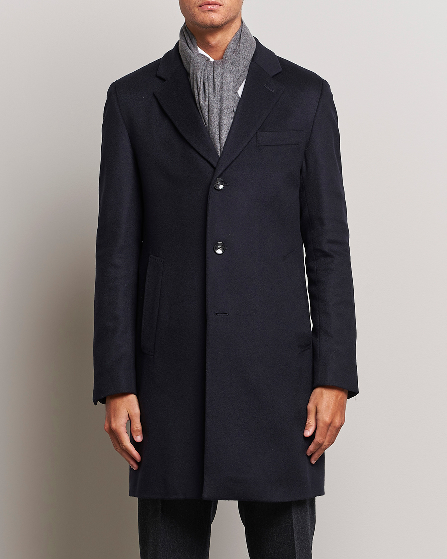 Herre | Frakker | BOSS BLACK | Hyde Wool/Cashmere Coat Dark Blue