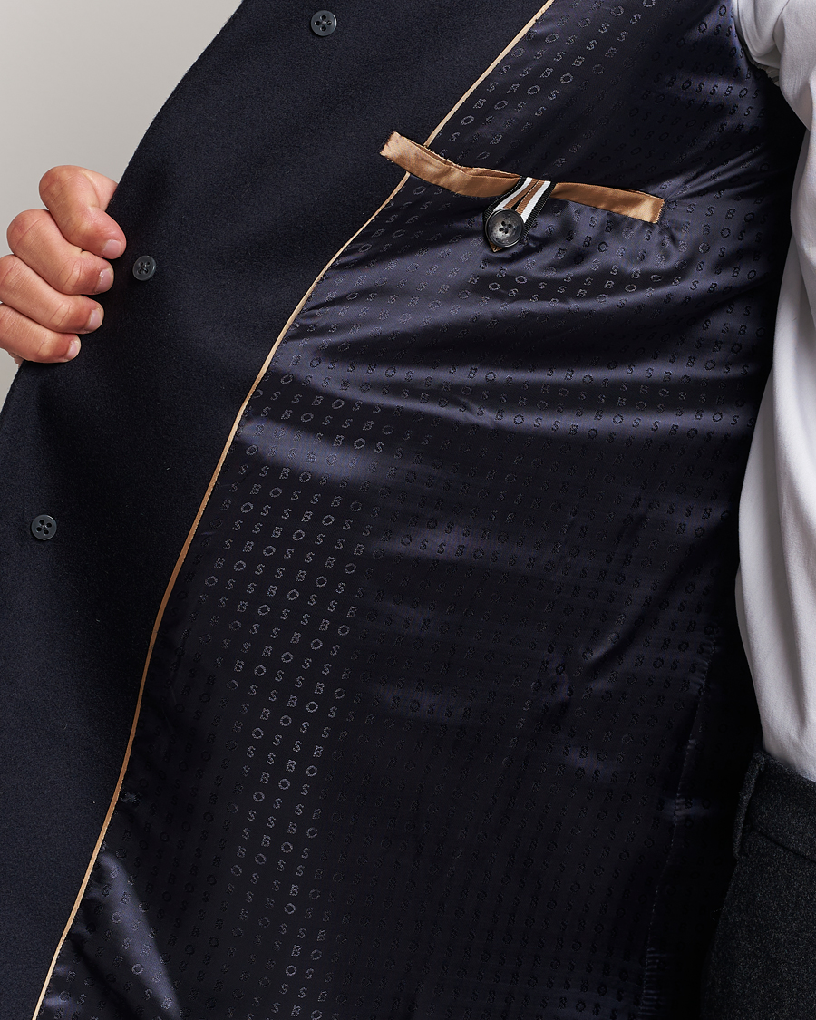 Herre | Jakker | BOSS BLACK | Hyde Wool/Cashmere Coat Dark Blue