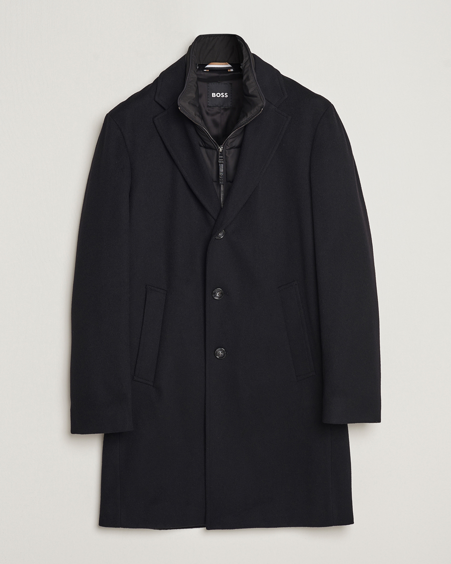 Herre | Klær | BOSS BLACK | Hyde Wool Bib Coat Black
