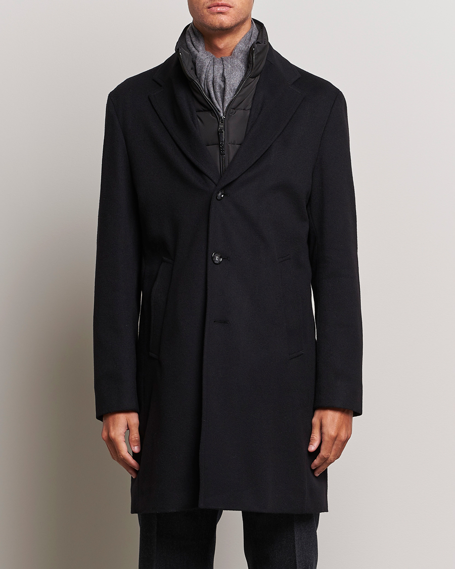 Herre |  | BOSS BLACK | Hyde Wool/Cashmere Bib Coat Black