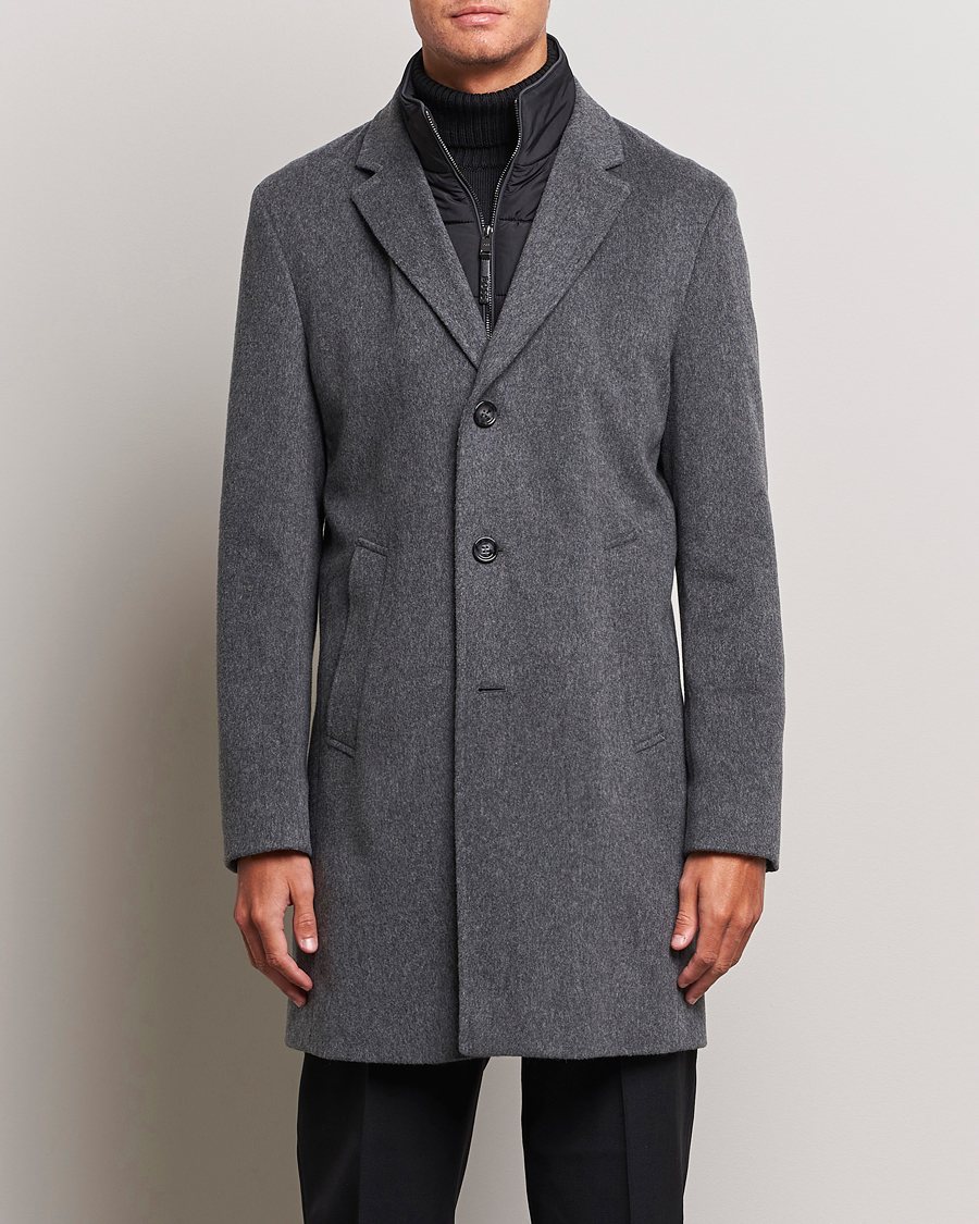 Herre | Dressede jakker | BOSS BLACK | Hyde Wool Bib Coat Medium Grey
