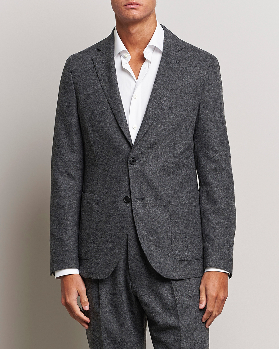 Herre |  | BOSS BLACK | Hanry Tech Flannel Blazer Dark Grey