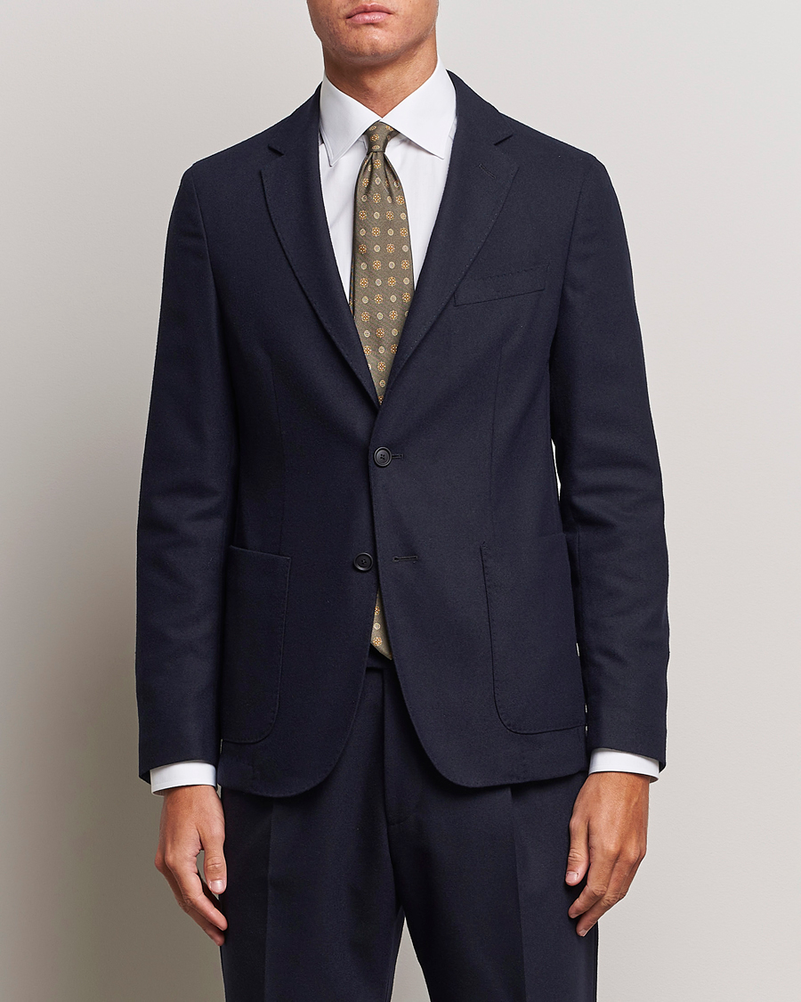 Herre | BOSS | BOSS BLACK | Hanry Tech Flannel Blazer Dark Blue