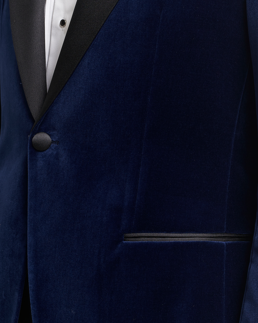 Herre | Dressjakker | BOSS BLACK | Hutson Velvet Tuxedo Blazer Dark Blue
