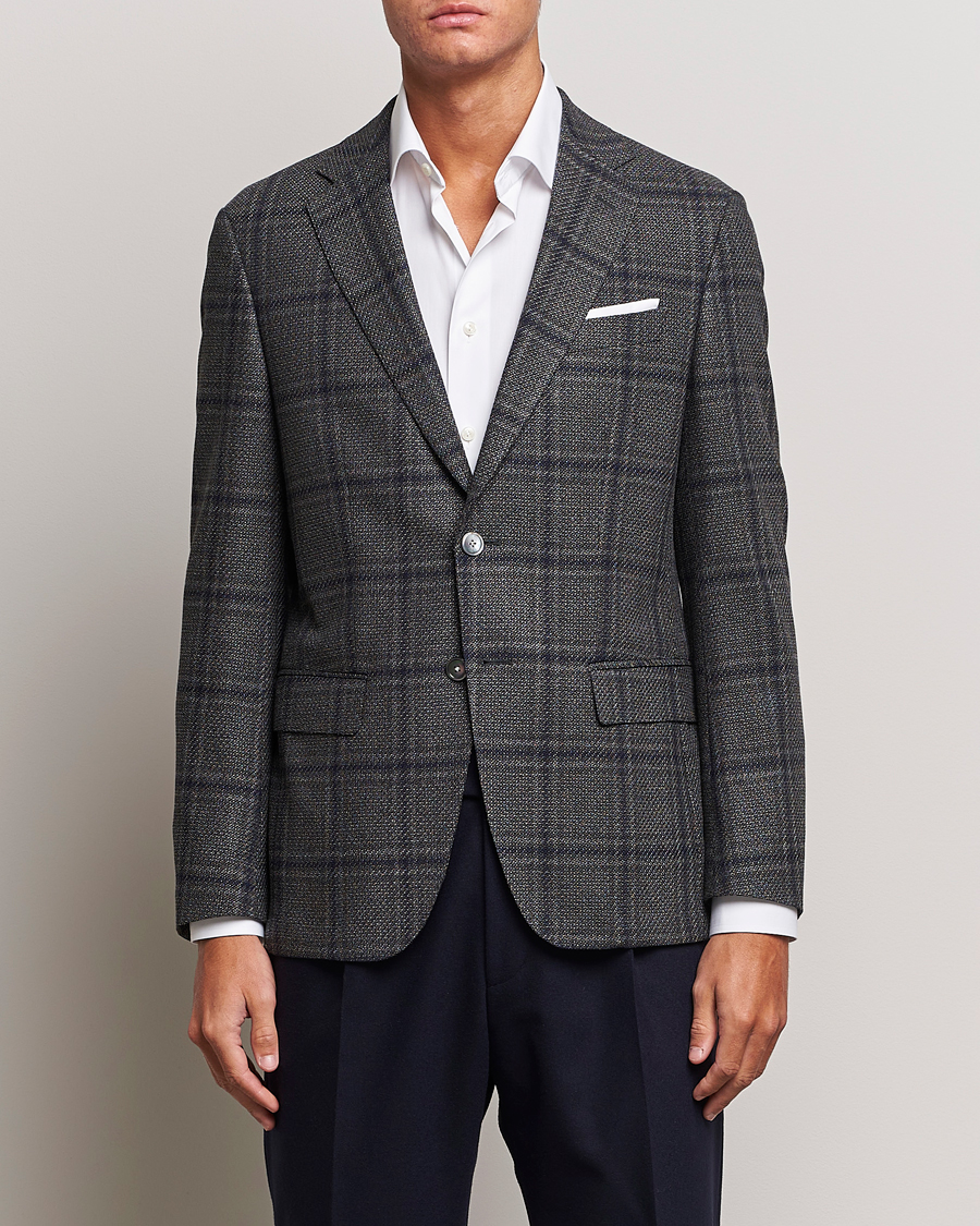 Herre | Dressjakker | BOSS BLACK | Hutson Checked Wool Blazer Dark Grey