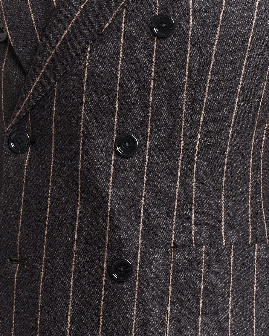 Herre | Dresser | BOSS BLACK | Huge Double Breasted Pinstripe Suit Dark Brown