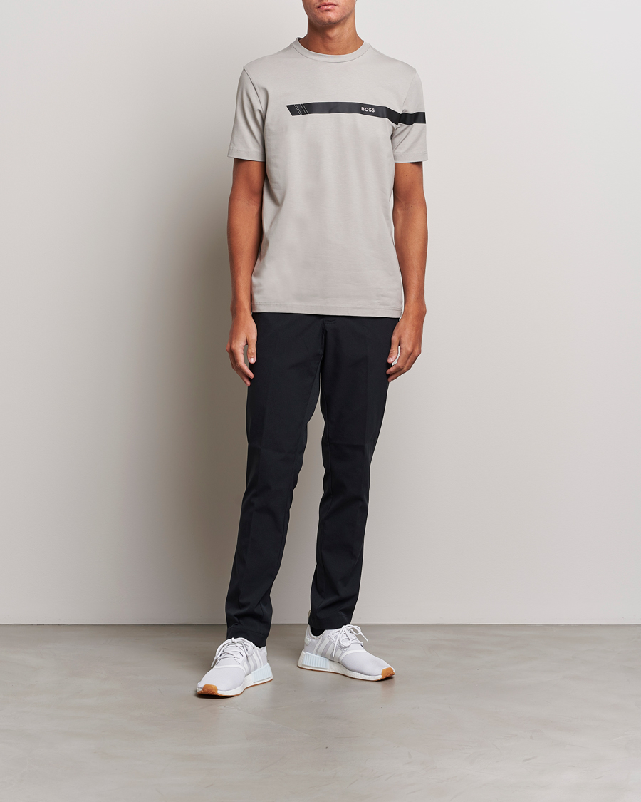 Herre | T-Shirts | BOSS GREEN | Logo Crew Neck T-Shirt Open Grey