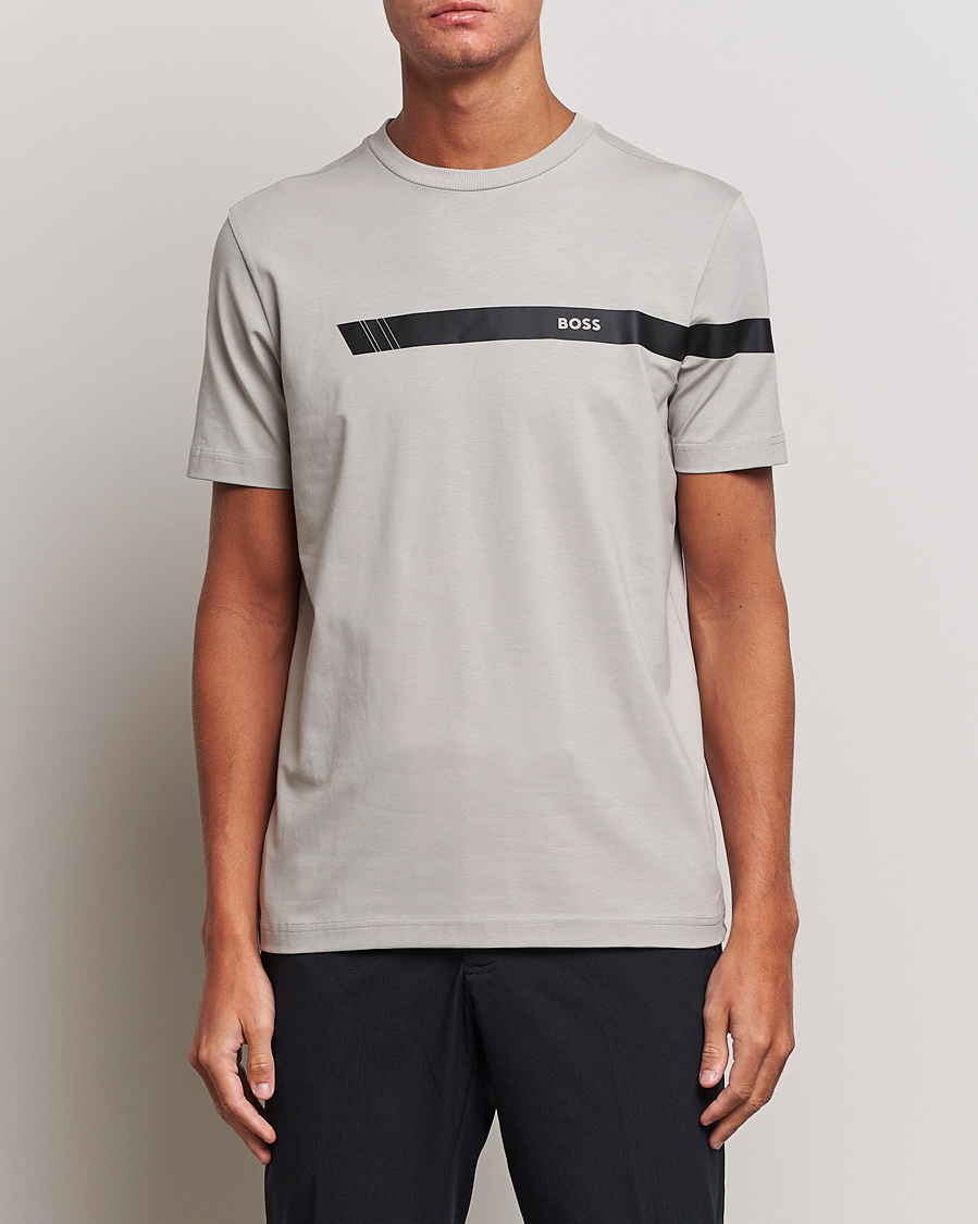 Herre |  | BOSS GREEN | Logo Crew Neck T-Shirt Open Grey