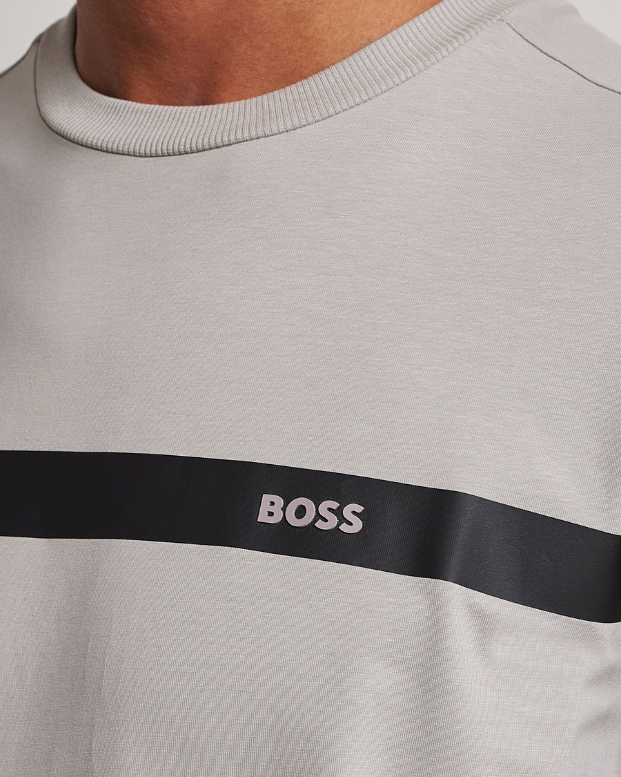 Herre | T-Shirts | BOSS GREEN | Logo Crew Neck T-Shirt Open Grey