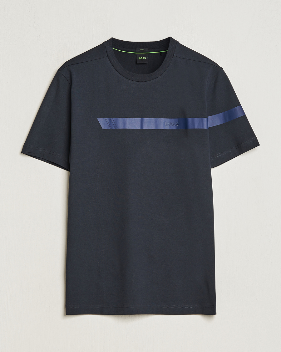 Herre | T-Shirts | BOSS GREEN | Logo Crew Neck T-Shirt Dark Blue