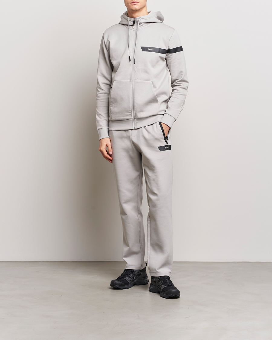 Herre | Gensere | BOSS GREEN | Saggy Full Zip Hoodie Open Grey