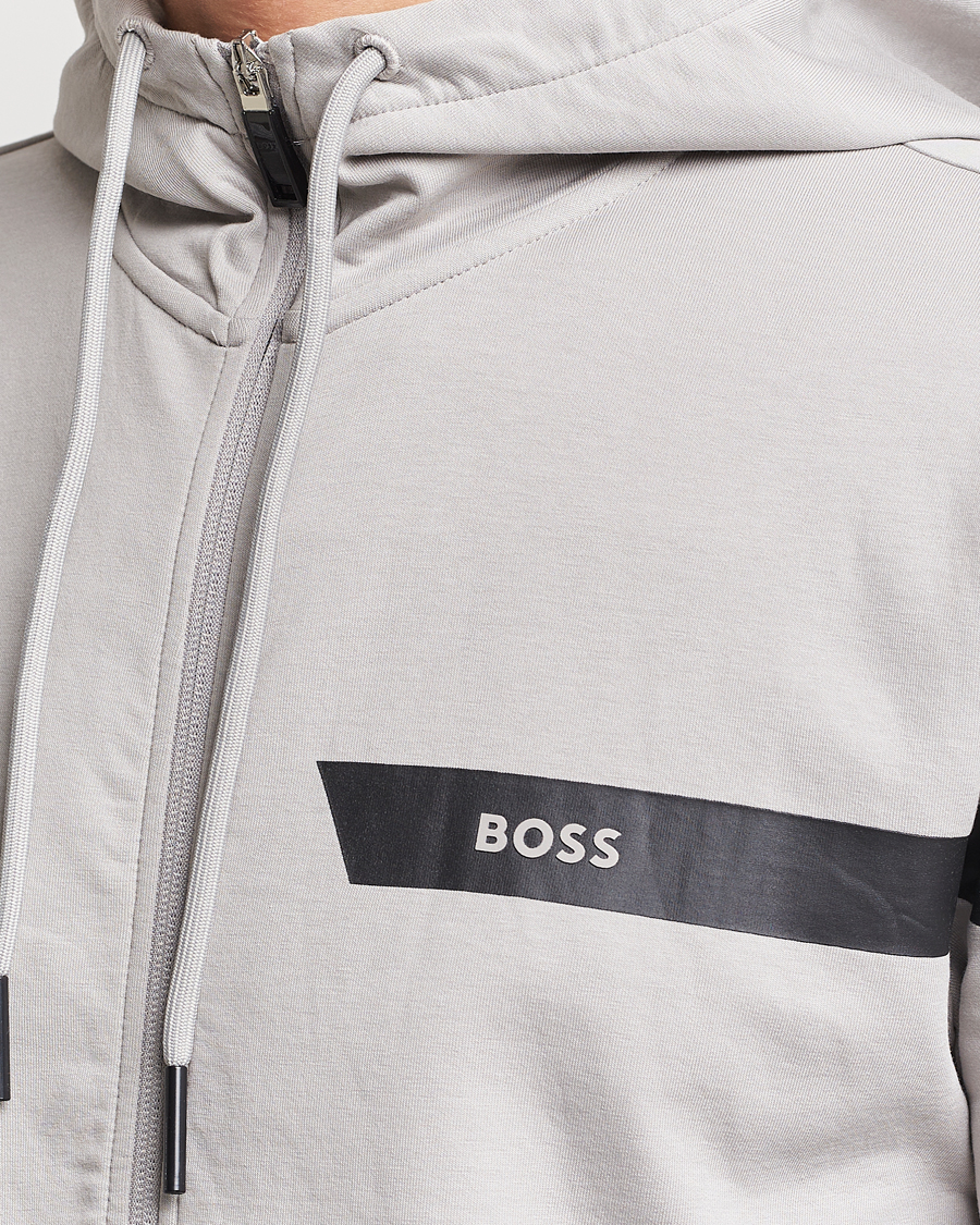 Herre | Gensere | BOSS GREEN | Saggy Full Zip Hoodie Open Grey