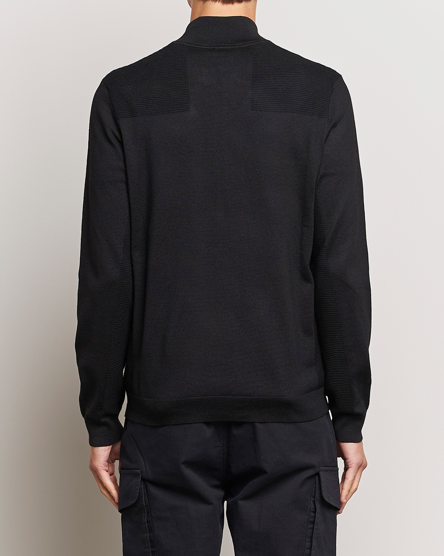 Herre | Gensere | BOSS GREEN | Momentum Knitted Half Zip Black
