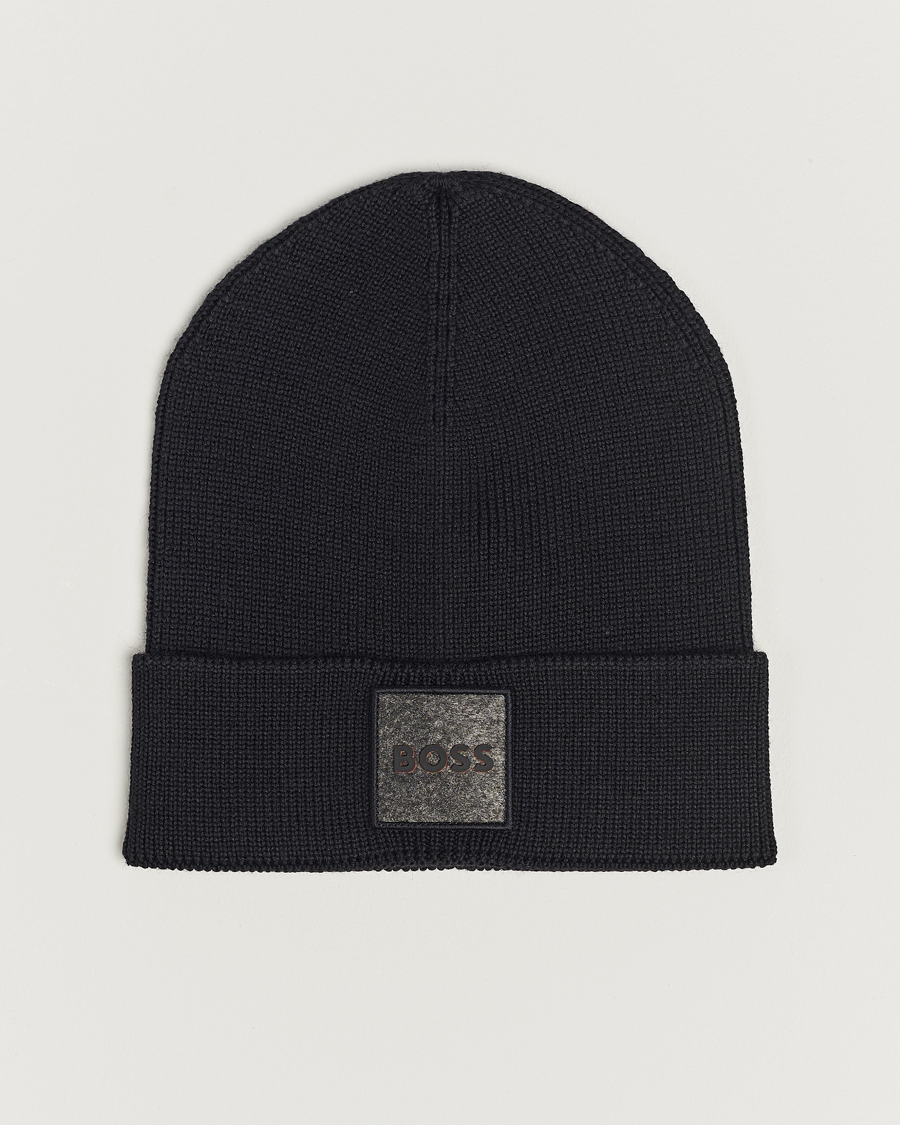 Premium BOSS ORANGE Foxxy Black Logo Beanie hos