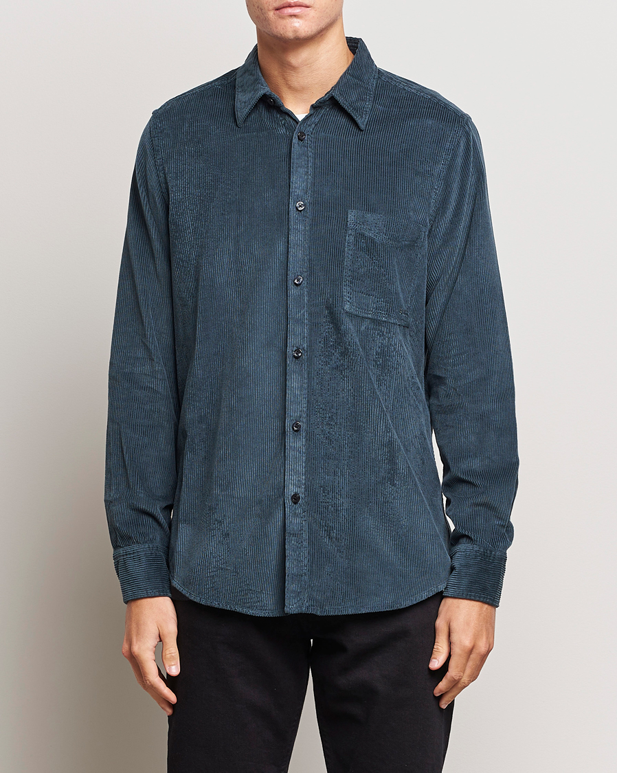 Herre | Cordfløyelskjorter | BOSS ORANGE | Relegant Corduroy Shirt Open Green