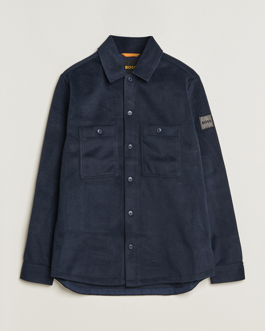 Herre | Skjorter | BOSS ORANGE | Locky Overshirt Dark Blue