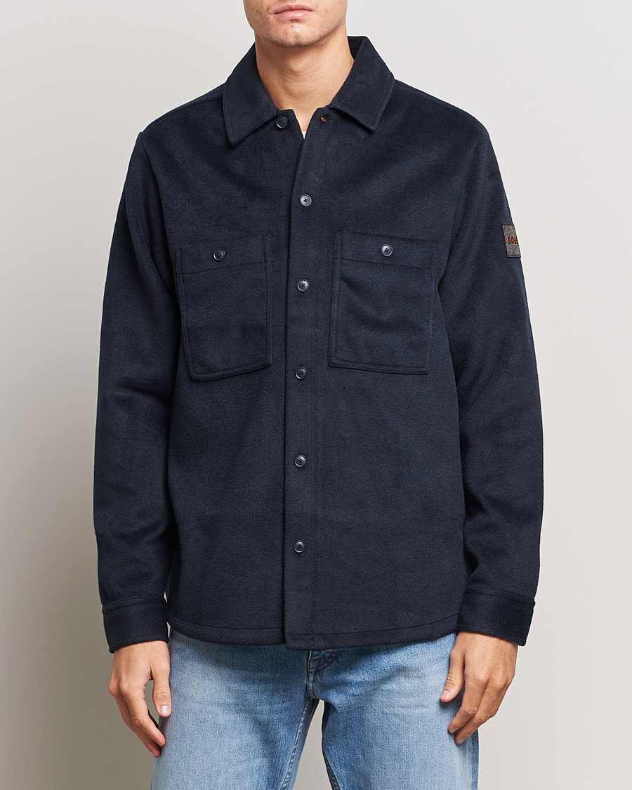 Herre | Skjorter | BOSS ORANGE | Locky Overshirt Dark Blue