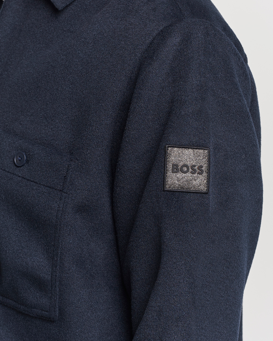 Herre | Skjorter | BOSS ORANGE | Locky Overshirt Dark Blue