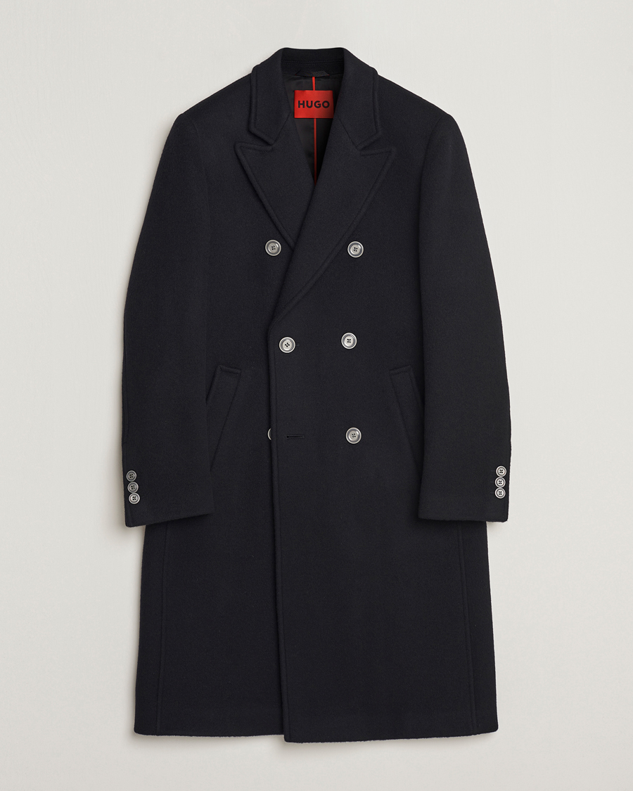 Herre | Jakker | HUGO | Miroy Wool Double Breasted Coat Black