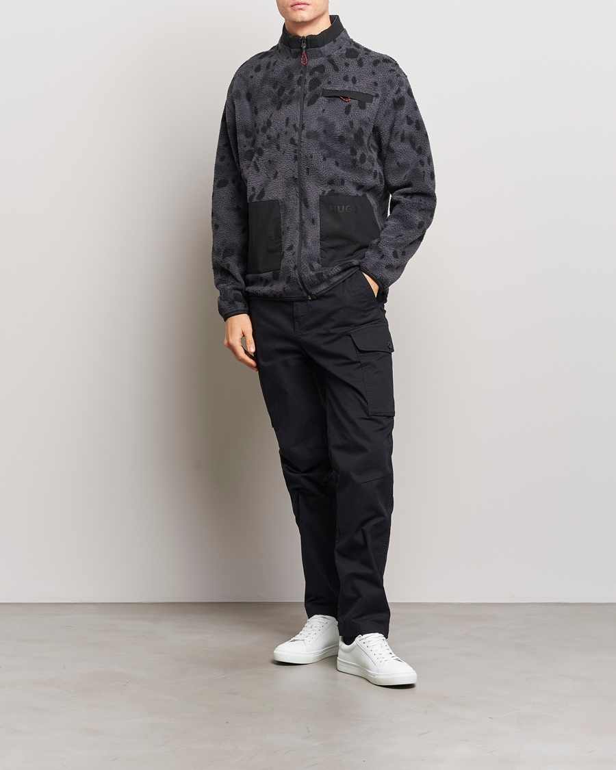 Herre | Gensere | HUGO | Deleriac Teddy Full Zip Dark Grey