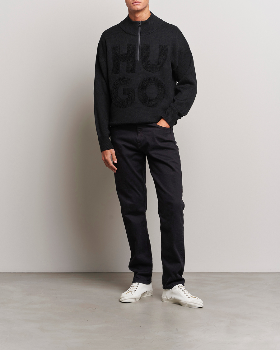 Herre | Gensere | HUGO | Sonel Knitted Half Zip Black