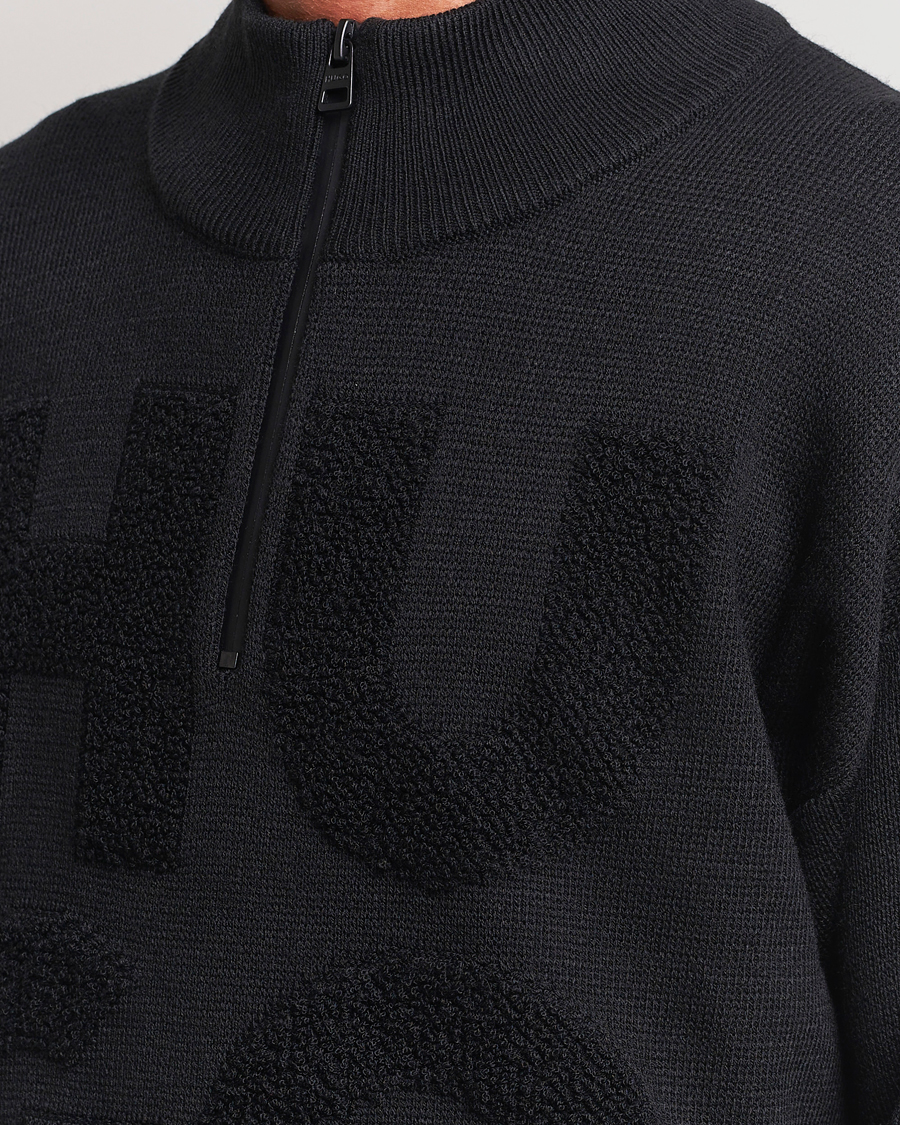 Herre | Gensere | HUGO | Sonel Knitted Half Zip Black
