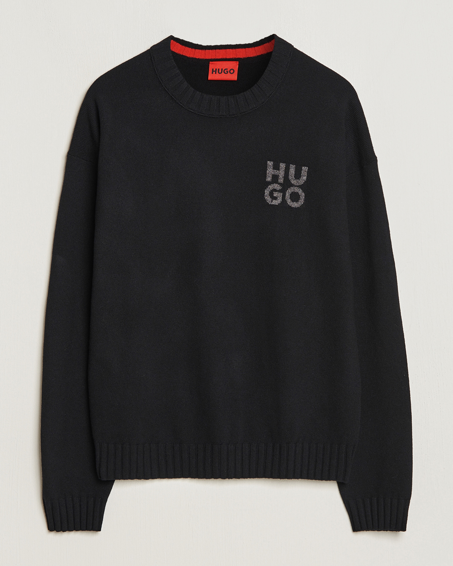 Herre | Gensere | HUGO | San Cassio Knitted Sweater Black