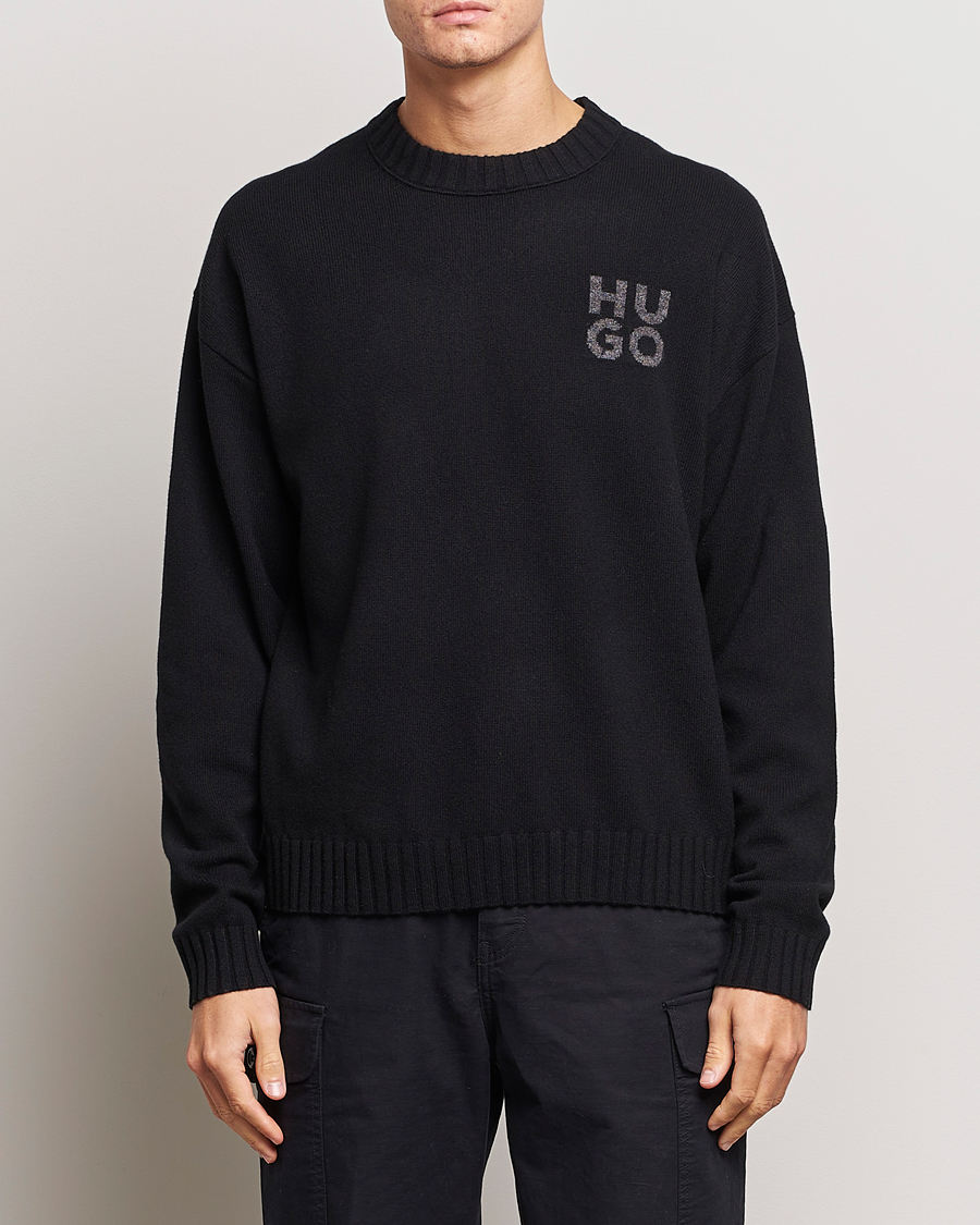 Herre | Gensere | HUGO | San Cassio Knitted Sweater Black
