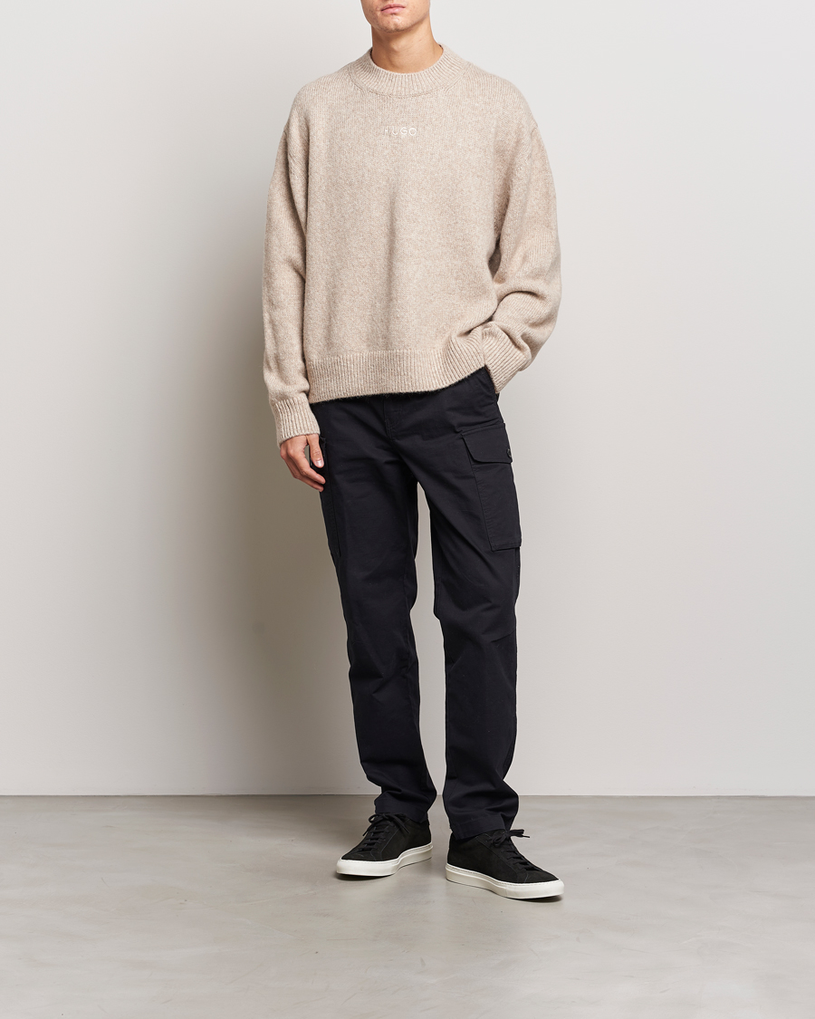 Herre | Gensere | HUGO | Seese Knitted Sweater Light Beige