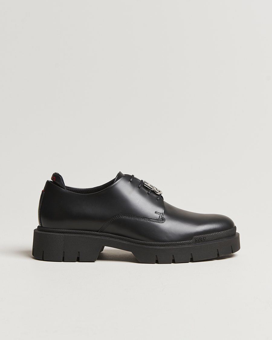 Herre | HUGO Denzel Chunky Leather Derby Black | HUGO | Denzel Chunky Leather Derby Black