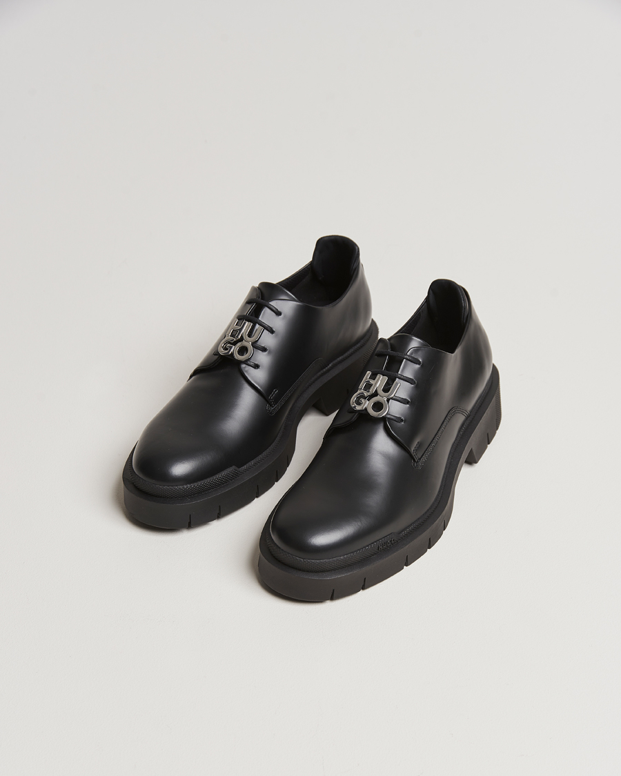 Herre | HUGO Denzel Chunky Leather Derby Black | HUGO | Denzel Chunky Leather Derby Black