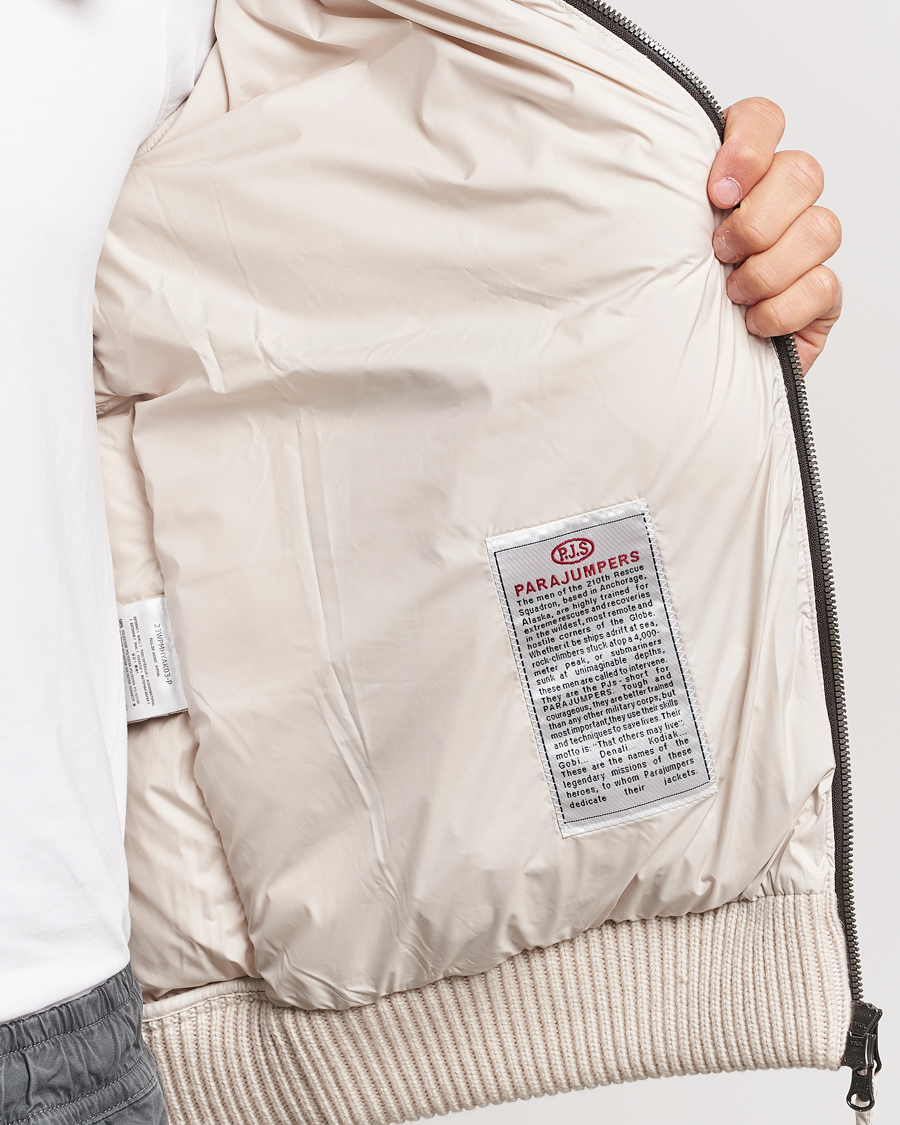 Herre | Jakker | Parajumpers | Great Aran Knitted Hybrid Jacket Bone