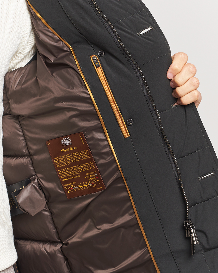 Herre | Jakker | MooRER | Florio Double Breasted Nylon Coat Dark Green