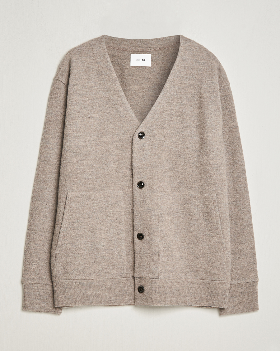 Herre | Gensere | NN07 | Ice Boiled Wool Cardigan Khaki