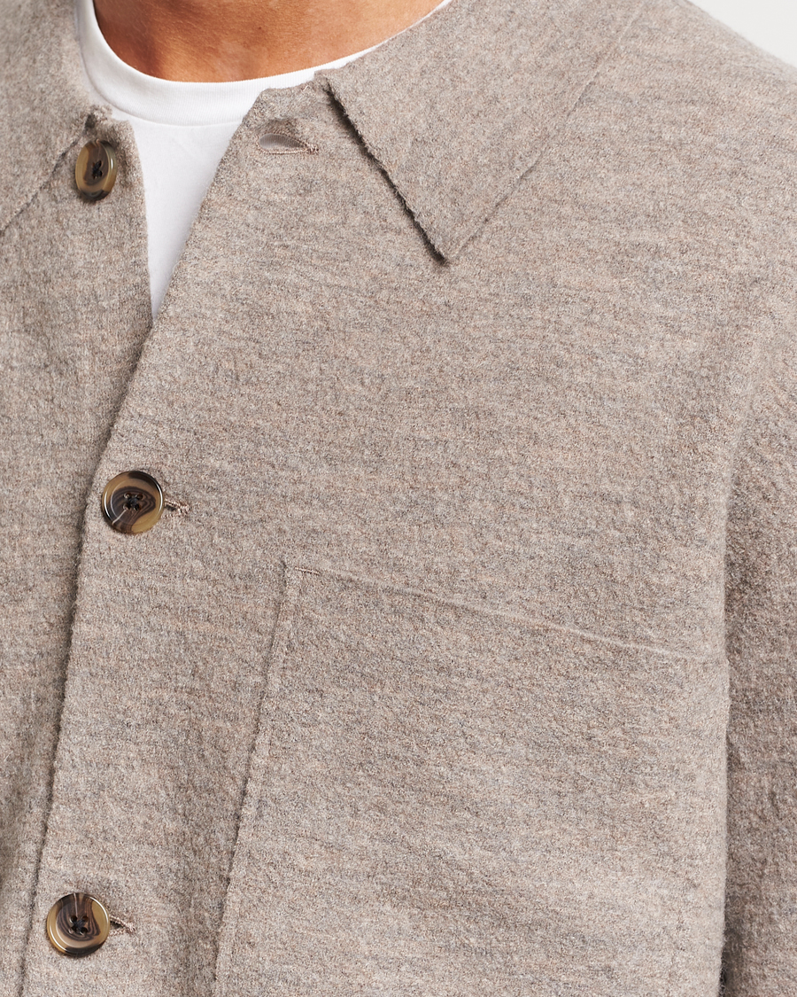 Herre | Gensere | NN07 | Jonas Boiled Wool Cardigan Khaki