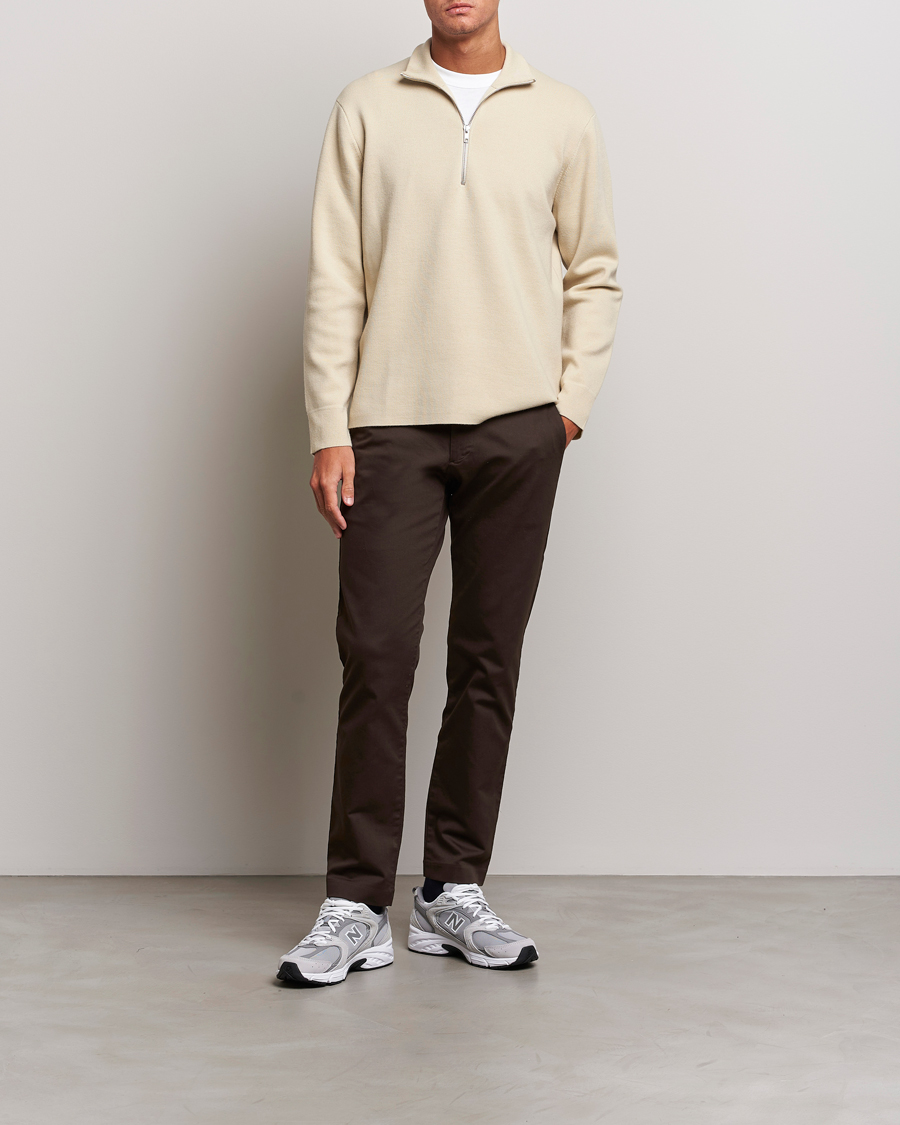 Herre | Gensere | NN07 | Harald Cotton/Modal Half Zip Ecru
