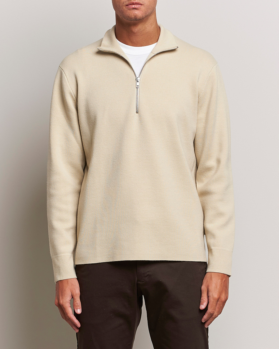 Herre | Gensere | NN07 | Harald Cotton/Modal Half Zip Ecru