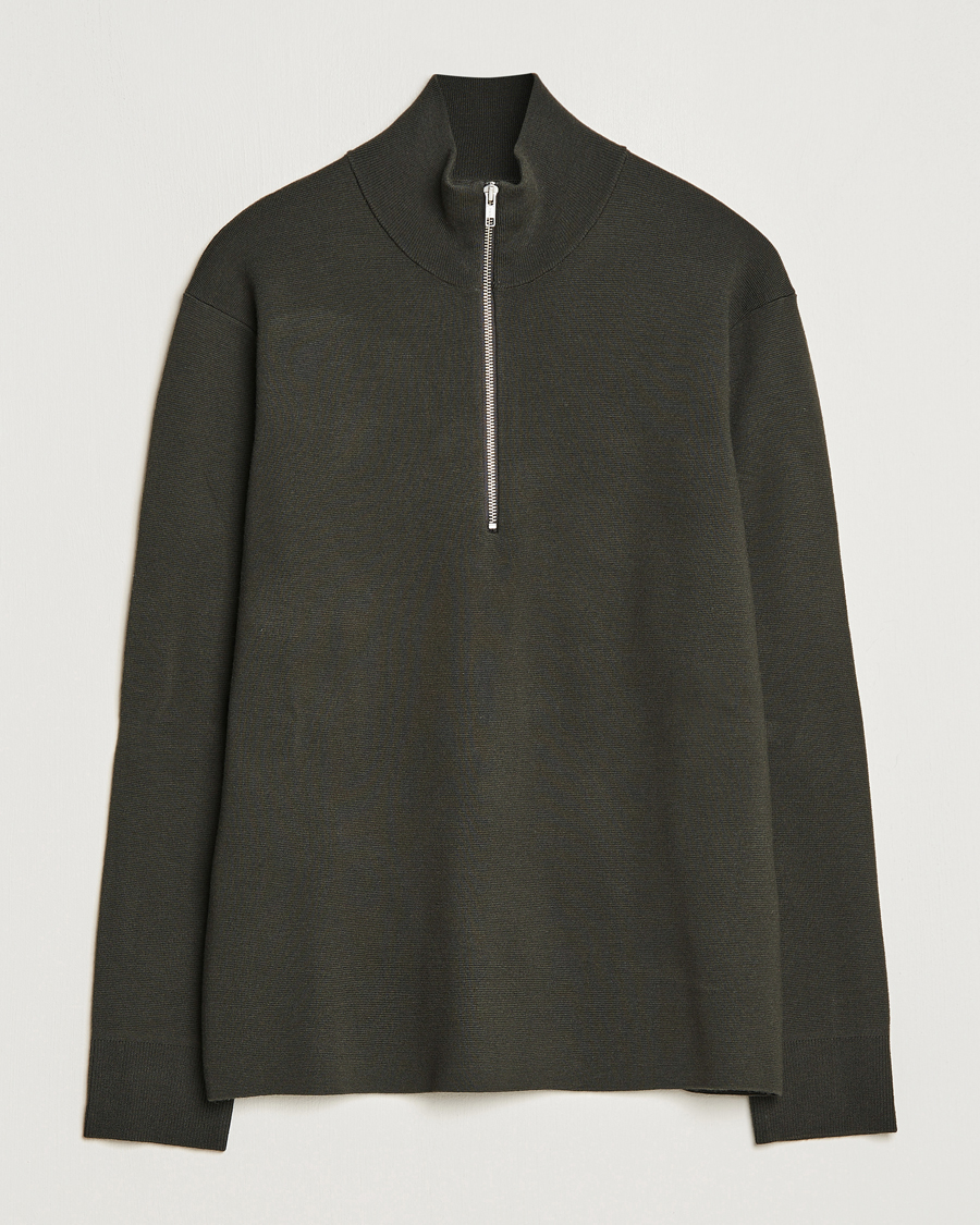 Herre | Gensere | NN07 | Harald Cotton/Modal Half Zip Dark Army