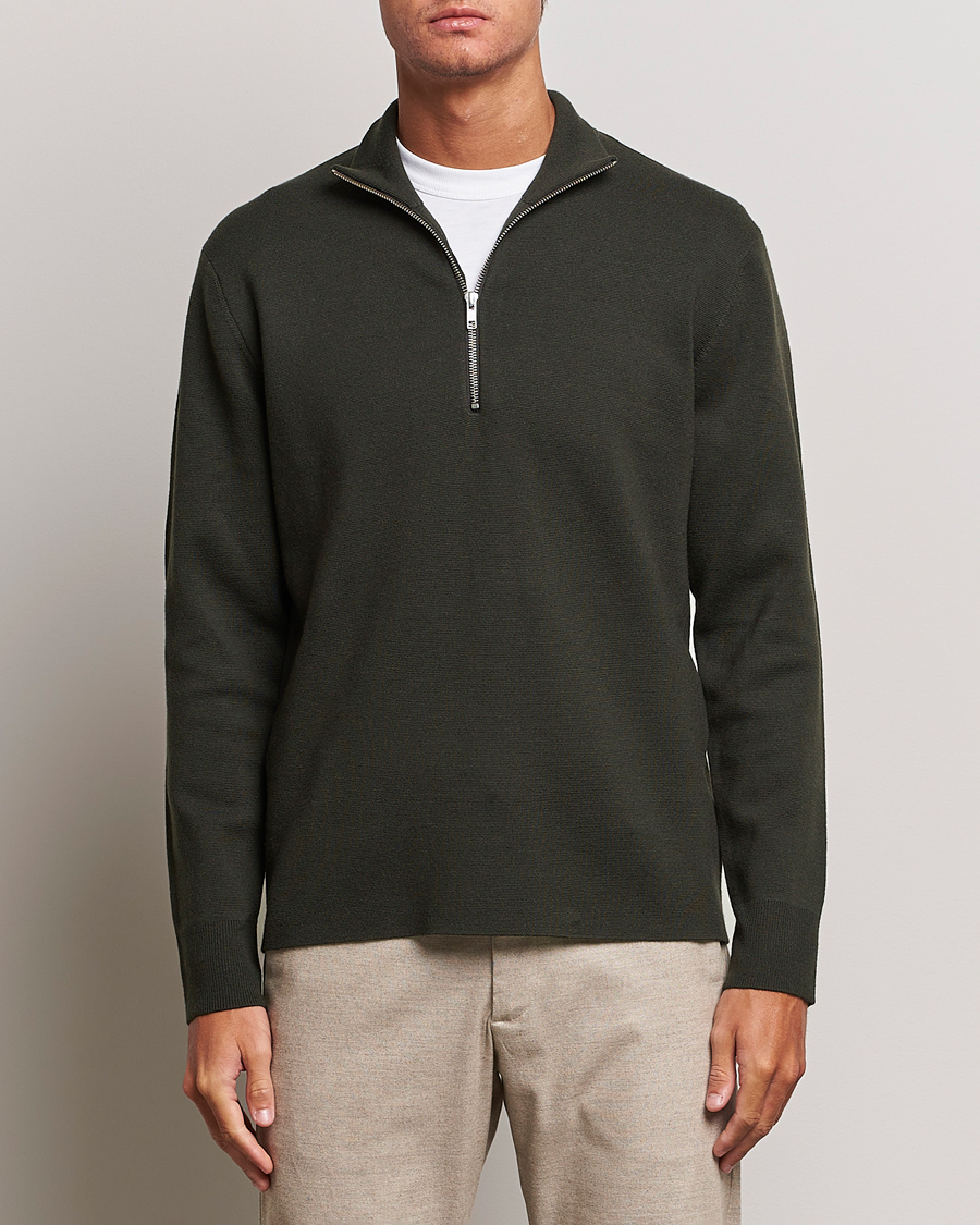 Herre |  | NN07 | Harald Knitted Half Zip Dark Green