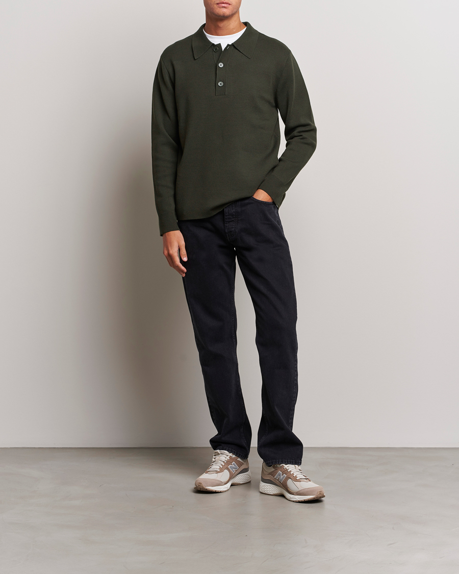 Herre | Gensere | NN07 | Harald Knitted Polo Dark Green