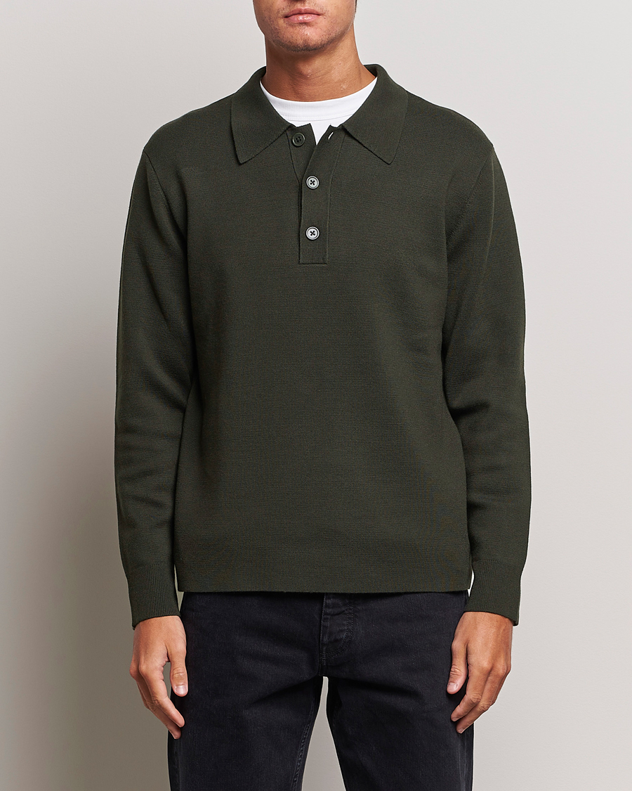 Herre | Gensere | NN07 | Harald Knitted Polo Dark Green