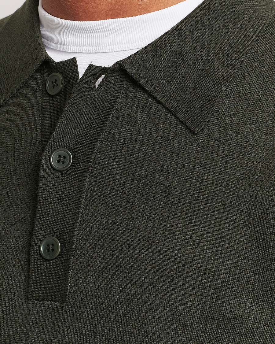 Herre | Gensere | NN07 | Harald Knitted Polo Dark Green