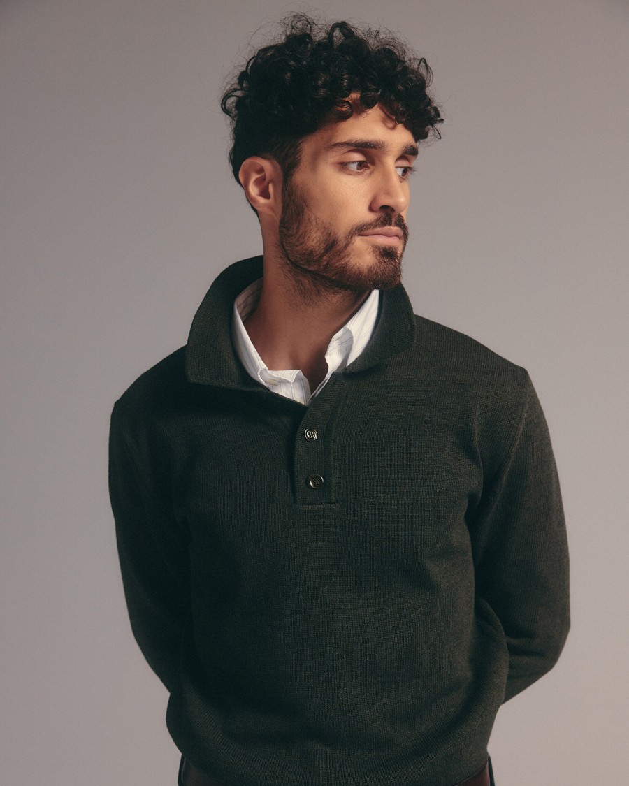 Herre | Gensere | NN07 | Harald Knitted Polo Dark Green