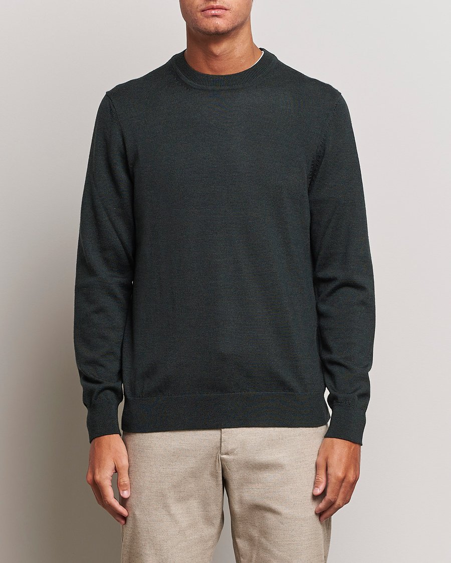 Herre |  | NN07 | Ted Merino Crew Neck Pullover Dark Green