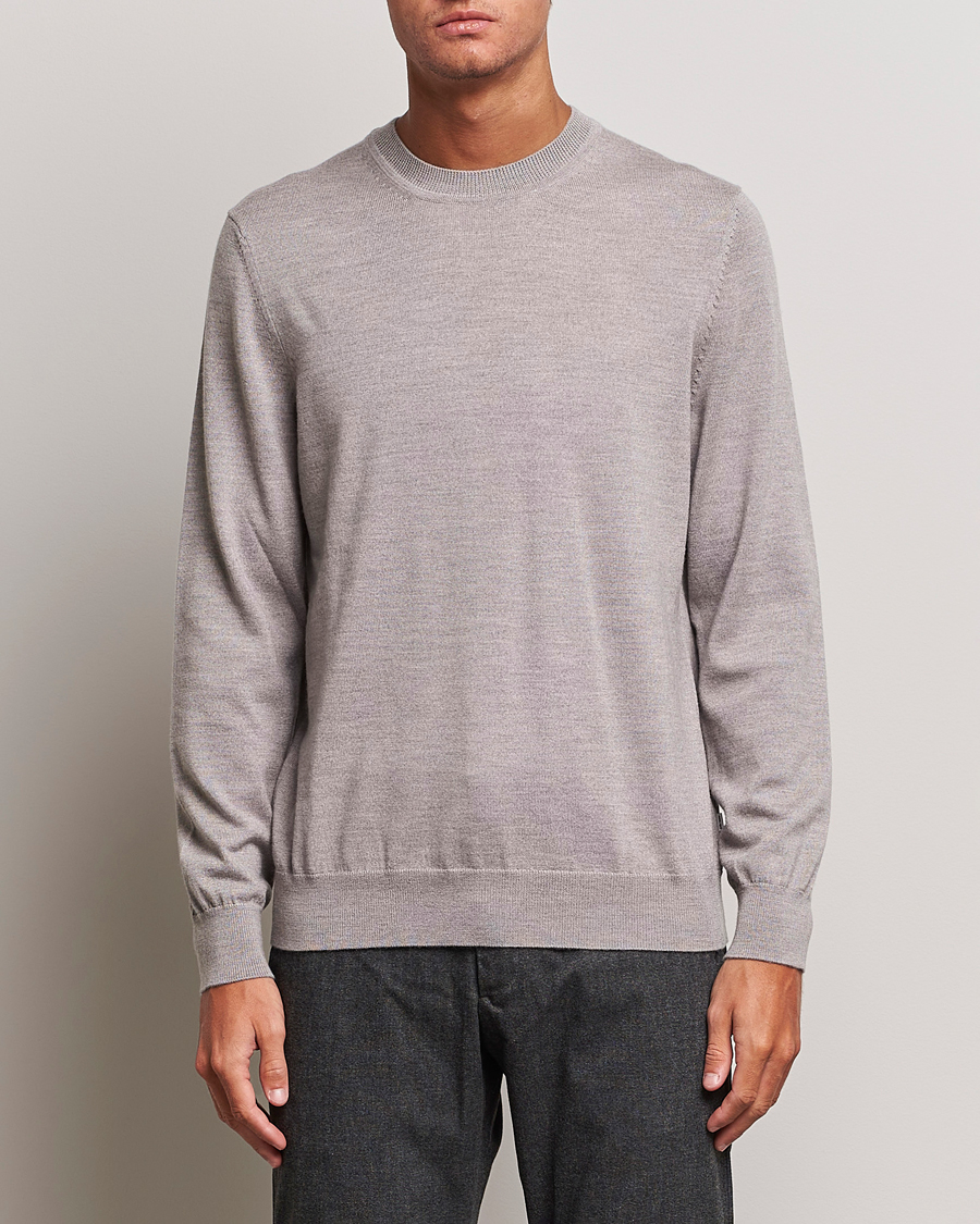 Herre | Pullovers rund hals | NN07 | Ted Merino Crew Neck Pullover Stone Melange