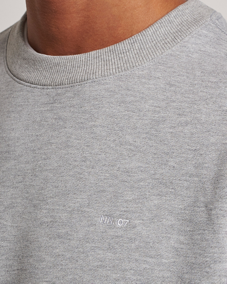 Herre | Gensere | NN07 | Briggs Logo Crew Neck Sweatshirt Light Grey Melange