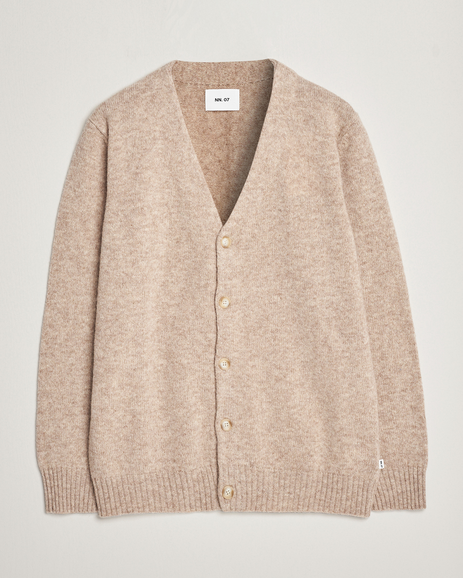 Herre | Gensere | NN07 | Nathan Brushed Cardigan Khaki Melange